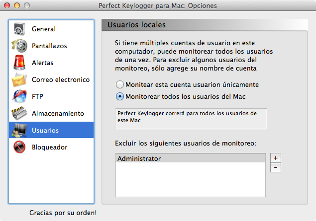 Mac keystroke recorder - users options