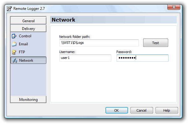 Remote Key Logger - Network Options