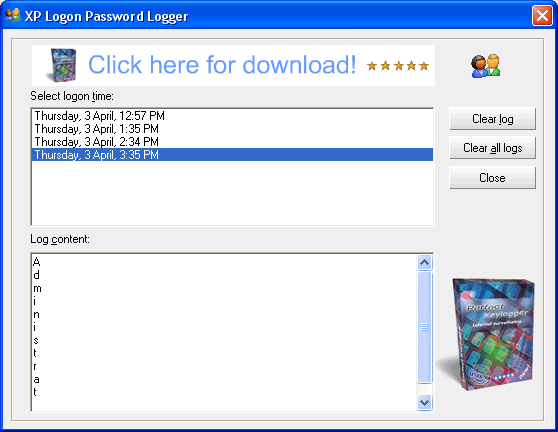 XP Logon Password Logger