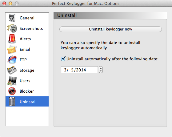 Uninstall Perfet Keylogger for Mac